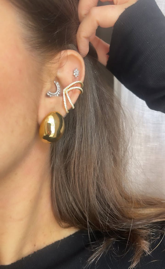 Orecchini bottone gold