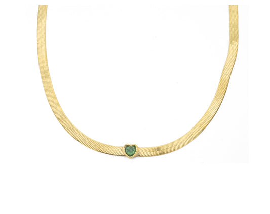 Collana piattina e cuore