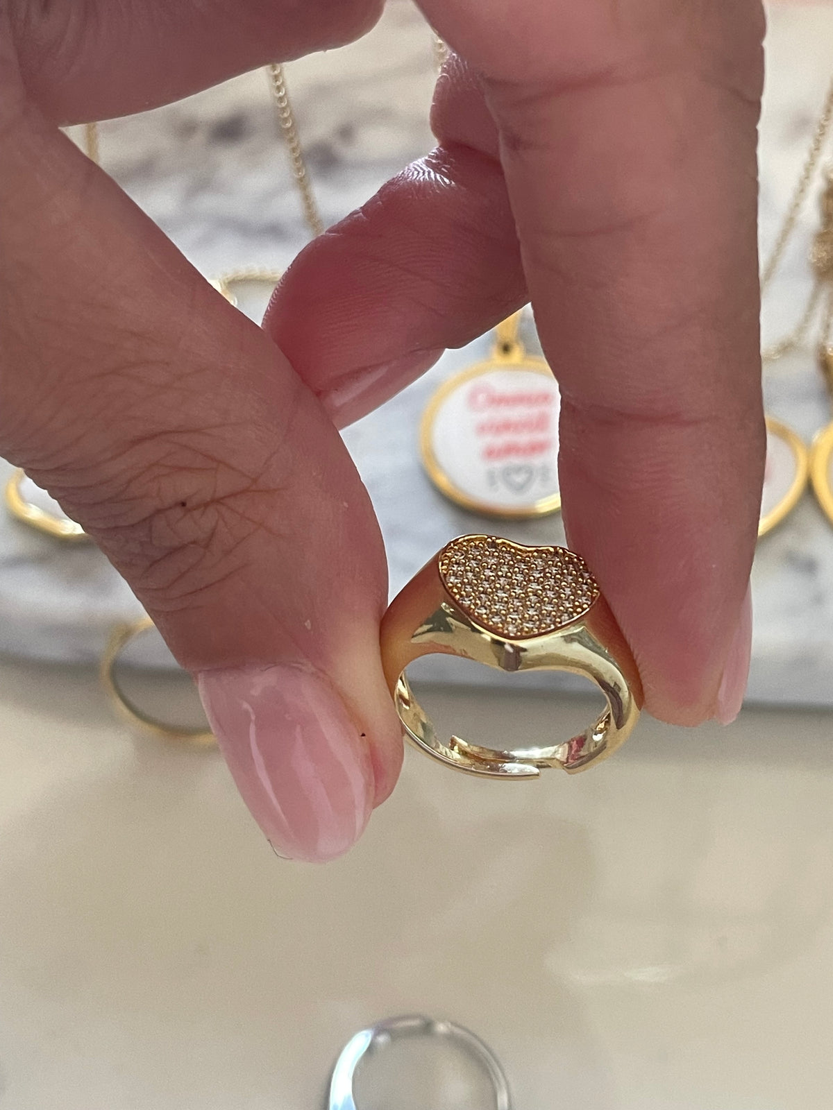 Anello cuore  in acciaio