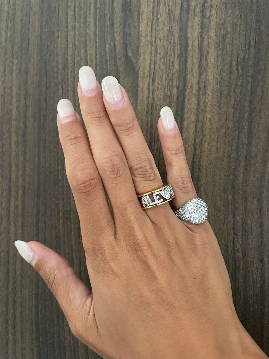 Anello due nomi con  cuore