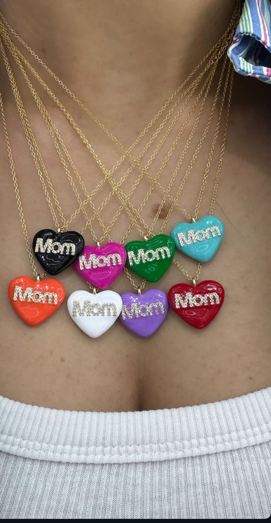 Collana Mom cuore smaltato
