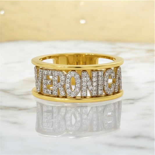 Anello personalizzato argento 925 con zirconi taglio brillante