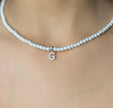 Collana perline e iniziale