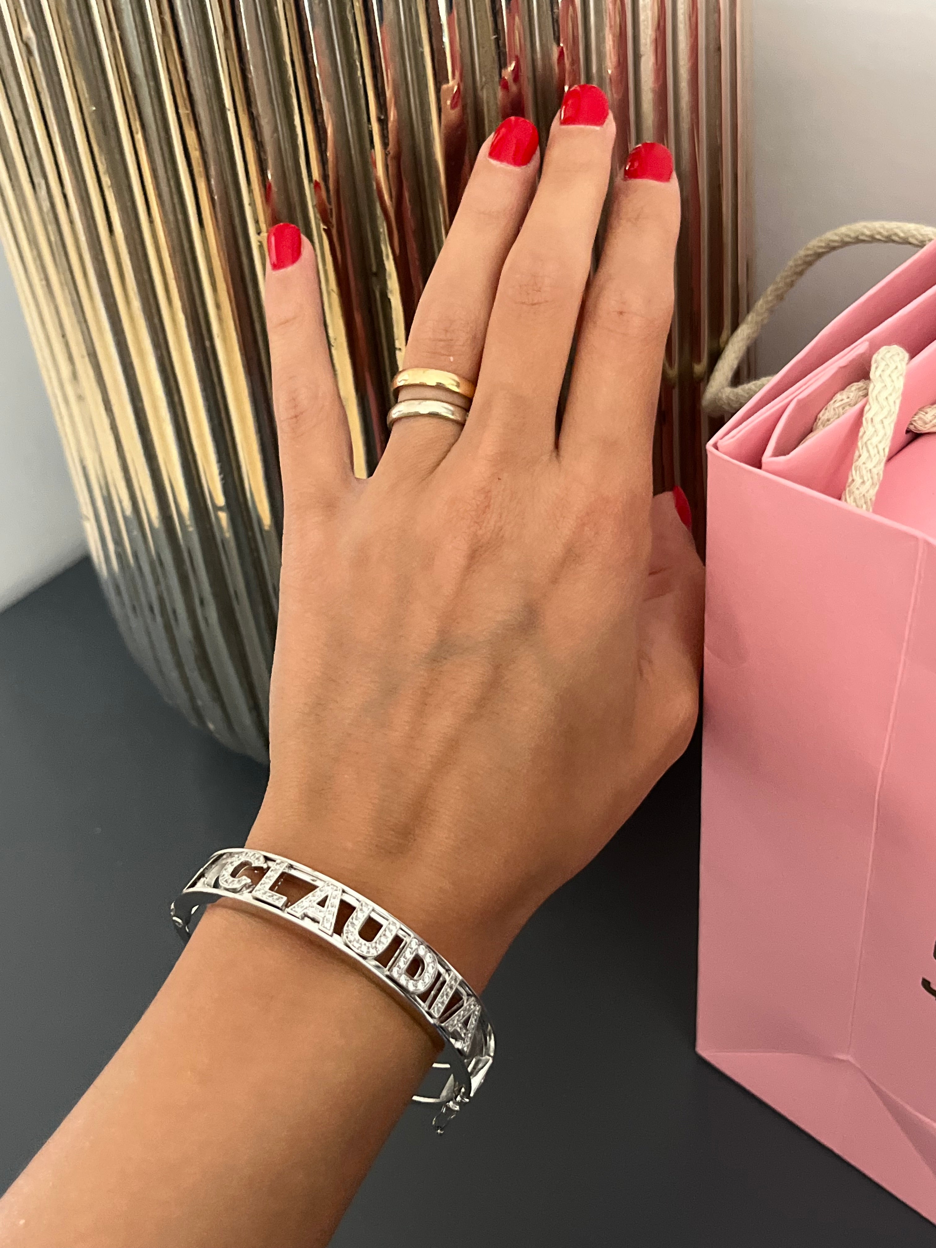 Bracciale manetta argento Namelove