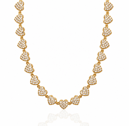 Collana mille cuori pavè
