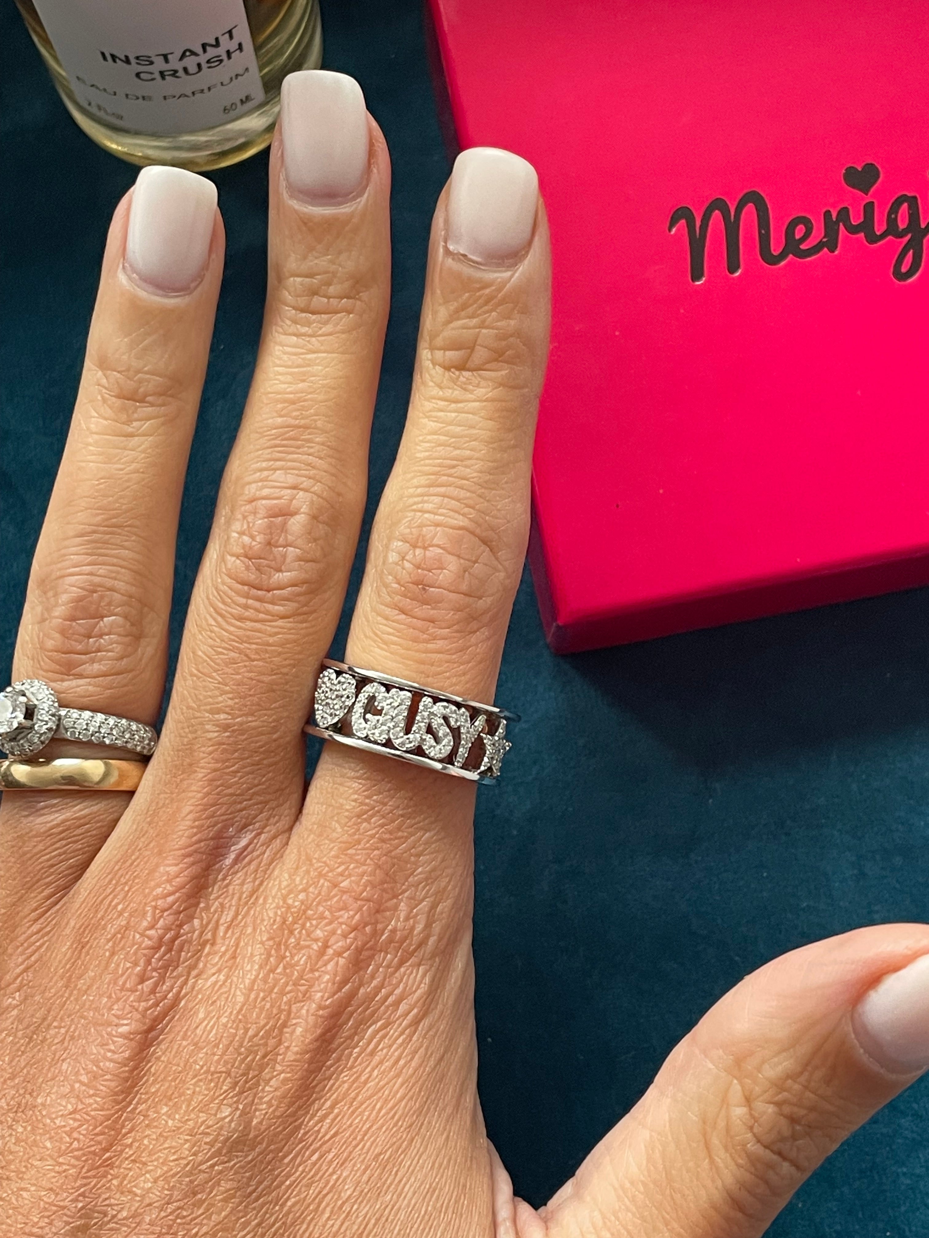 Anello personalizzato argento 925 con zirconi taglio brillante