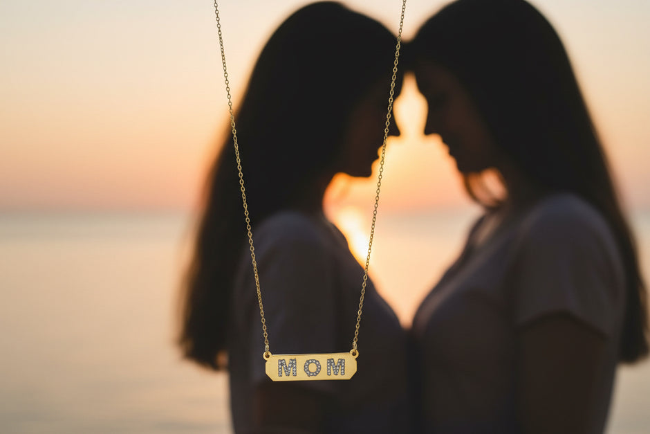 Collana targhetta mom