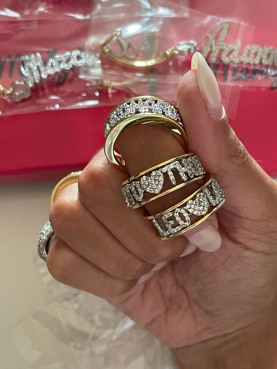 Anello due nomi con  cuore