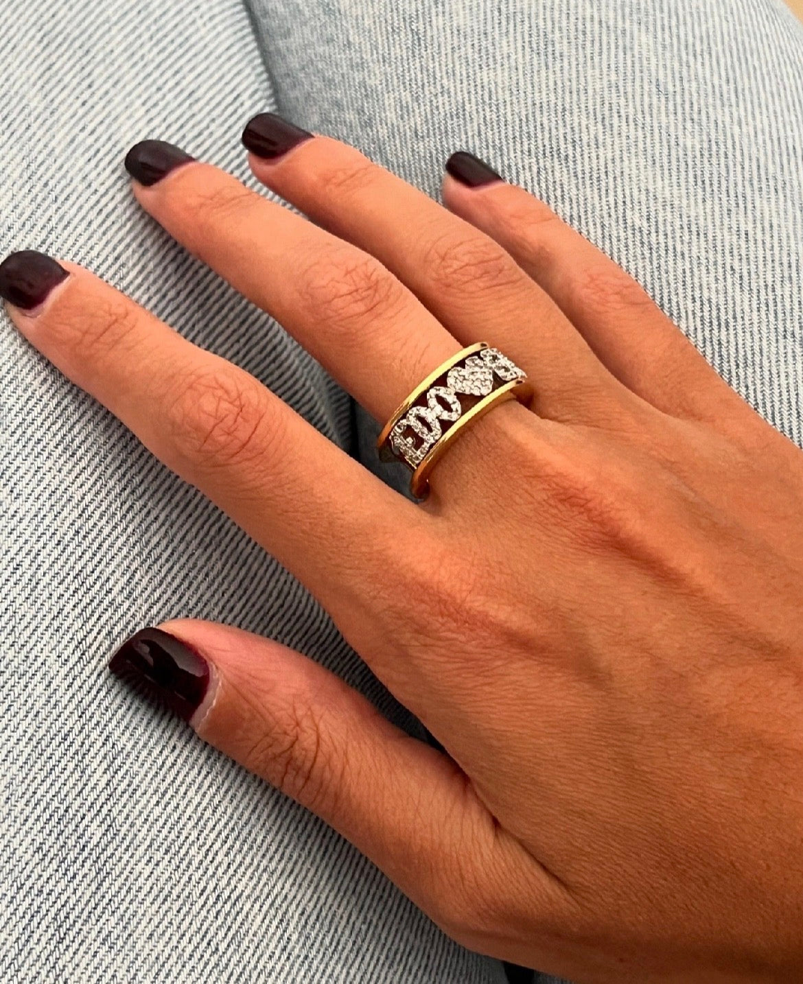 Anello due nomi con  cuore