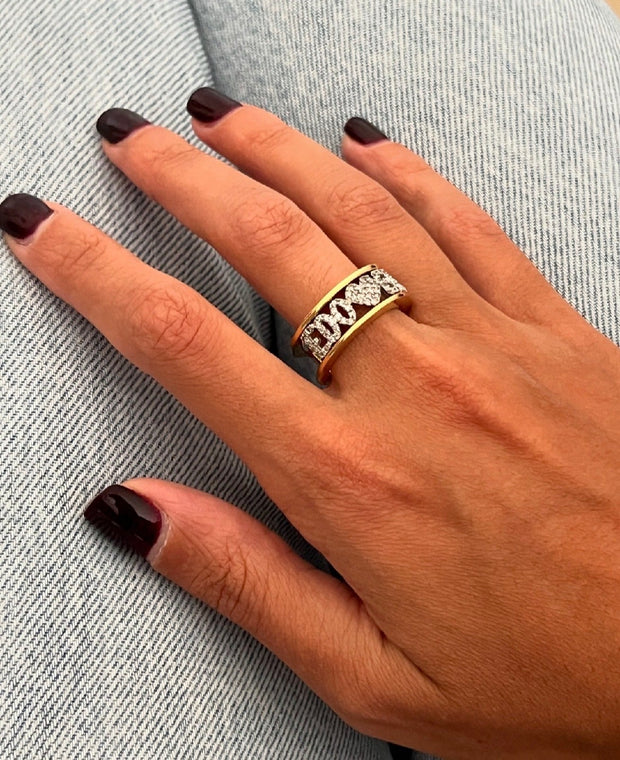 Anello due nomi con  cuore