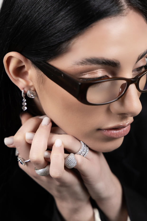 Anello chavalier super zirconato
