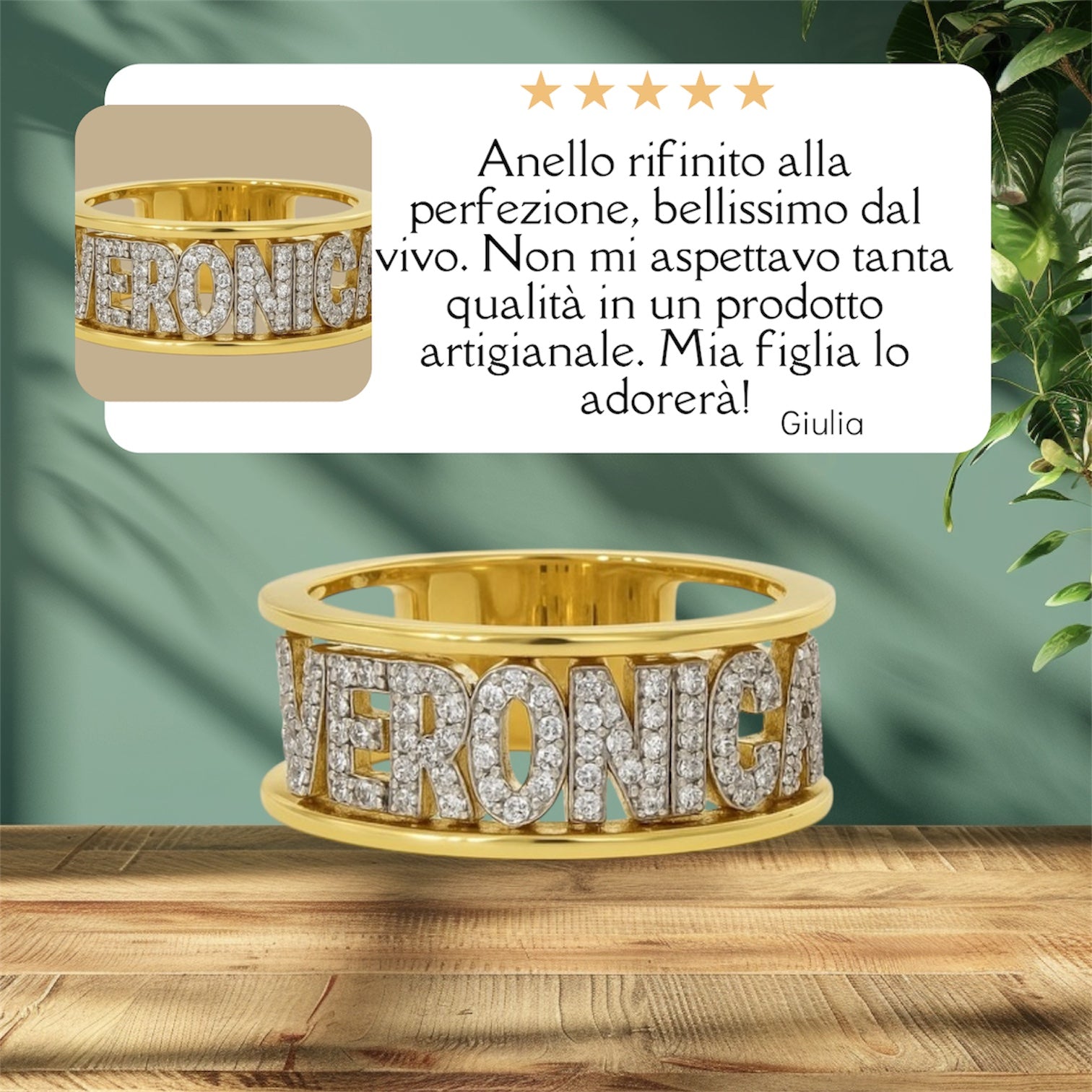 Anello personalizzato argento 925 con zirconi taglio brillante