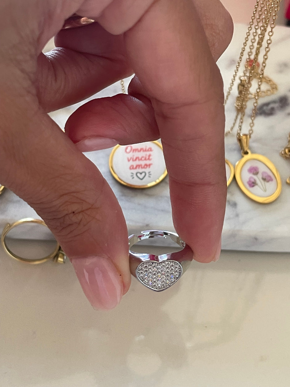 Anello cuore  in acciaio