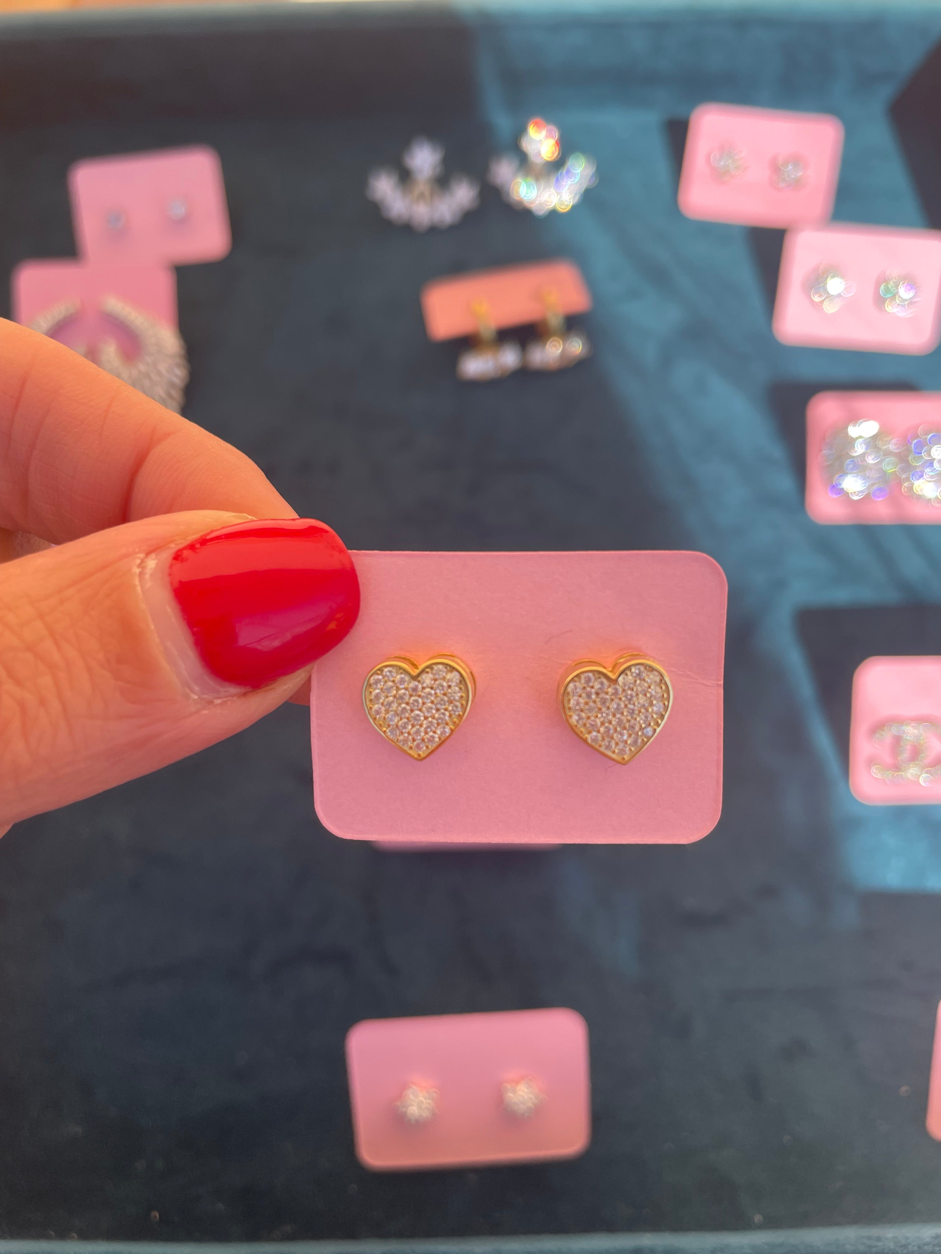 Orecchini cuore pavé