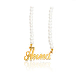 Collana perline nere e nome