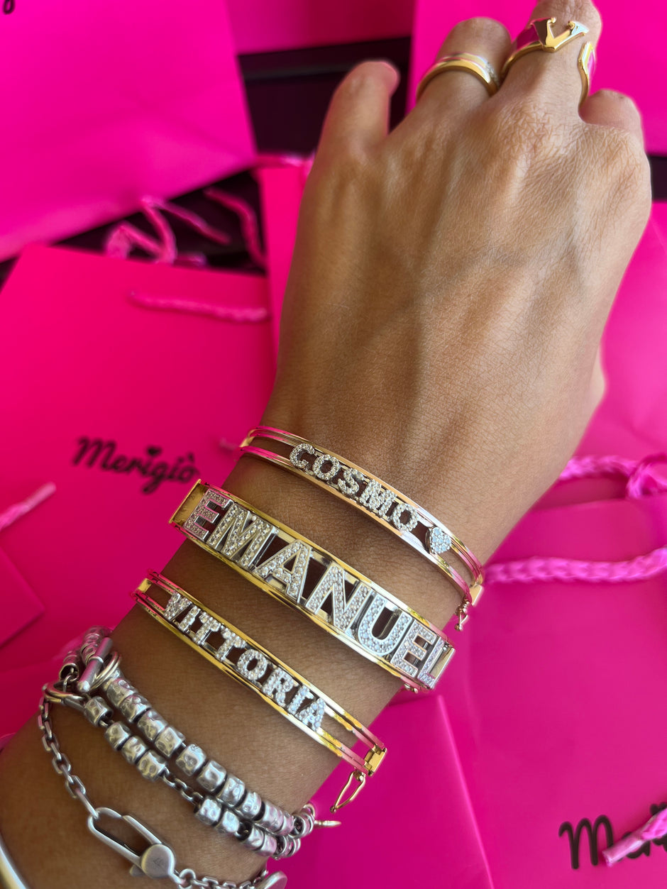 Bracciale manetta argento Namelove