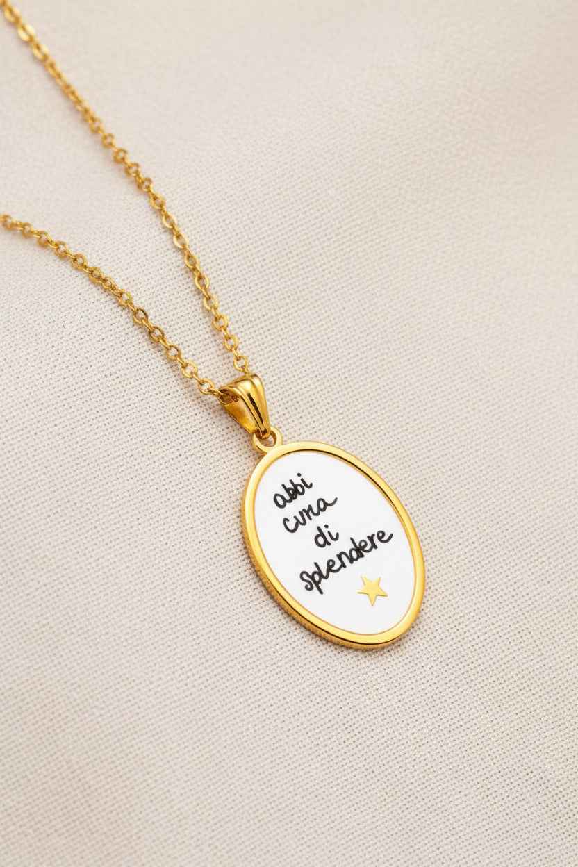 Collana charm abbi cura di splendere