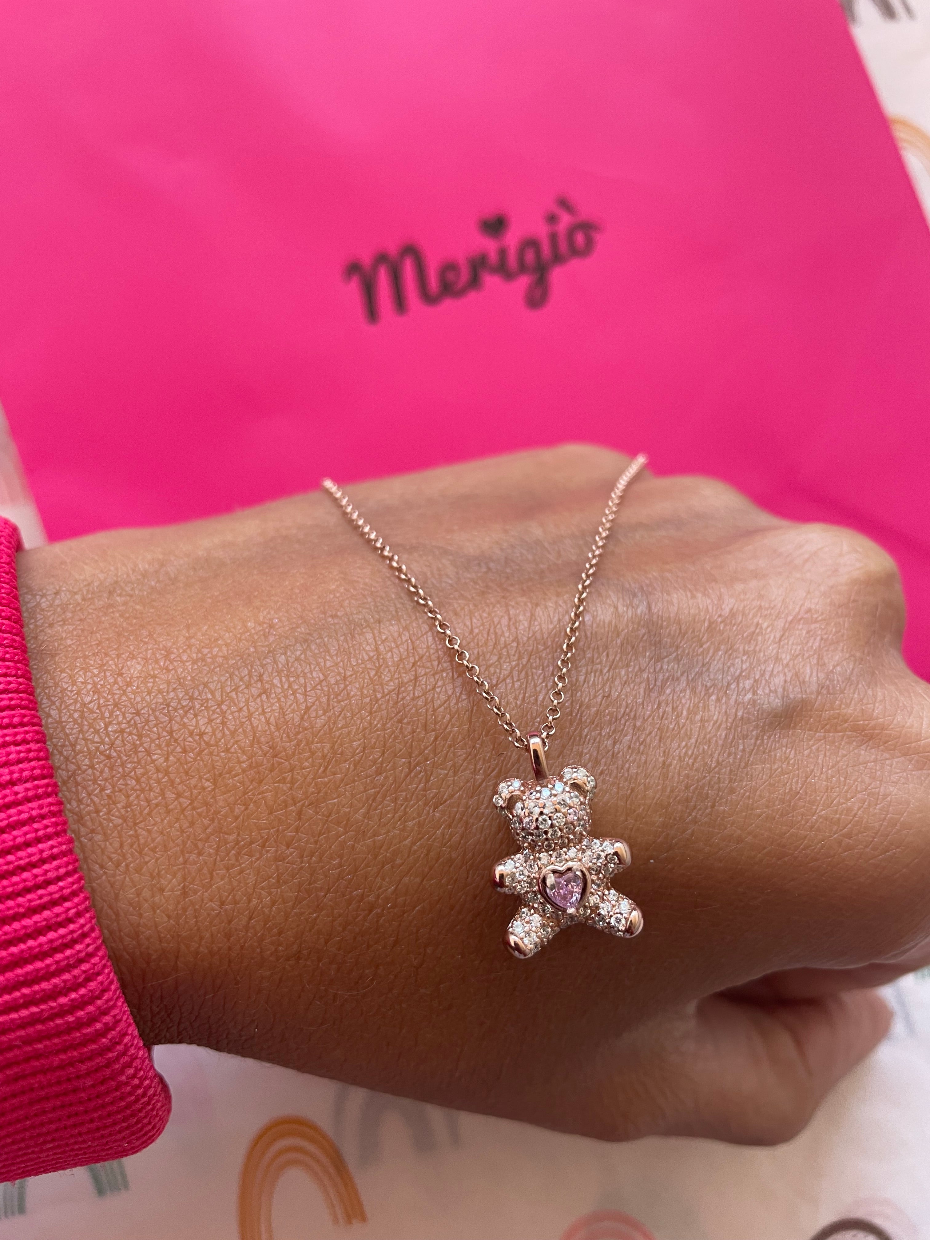 Collana piccolo Teddy con zirconi