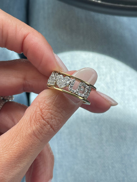 Anello due nomi con  cuore