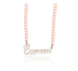 Collana perline nere e nome