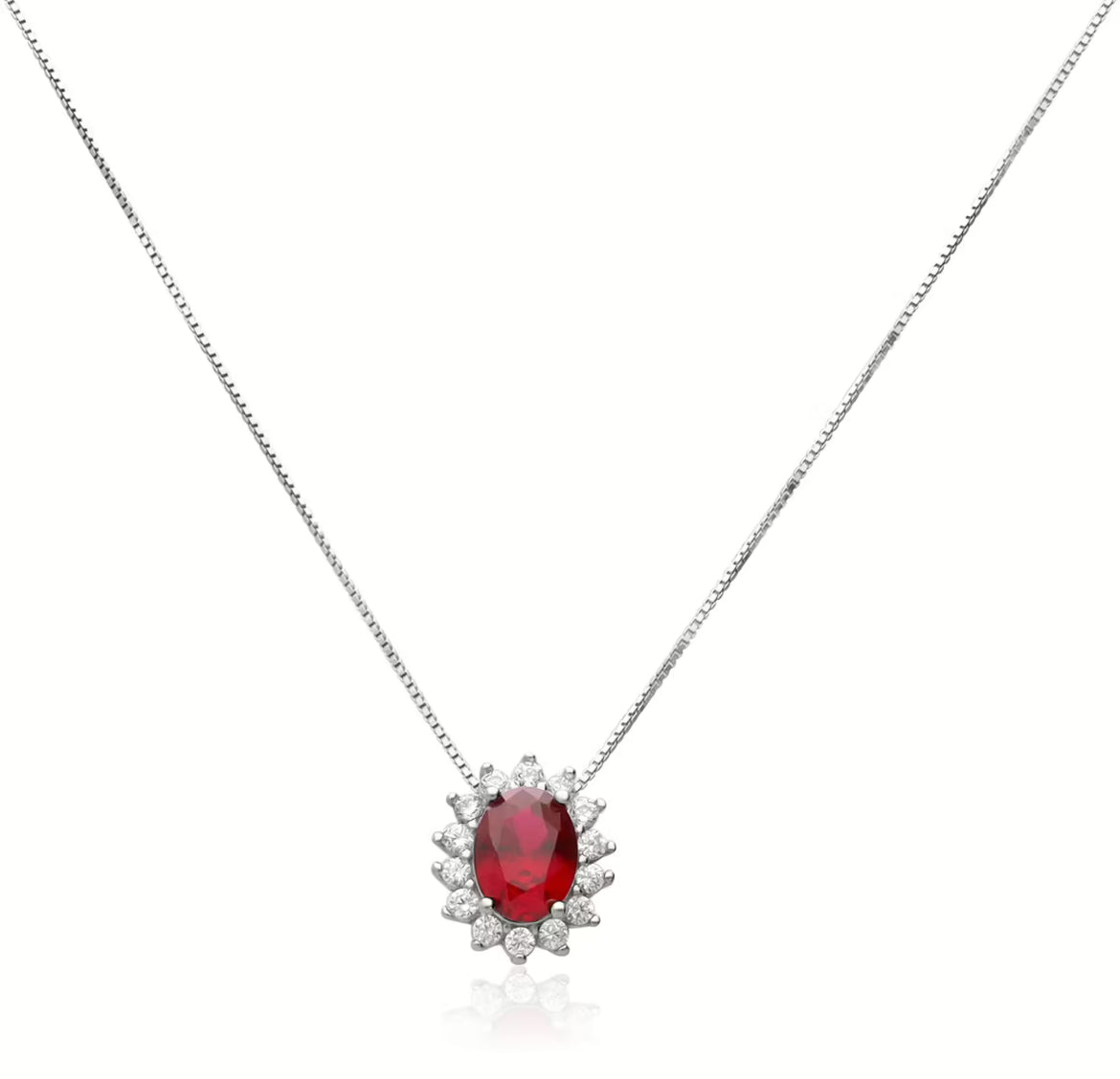 ✨ Collana “Kate” – Argento 925 con pietra centrale e zirconi ✨