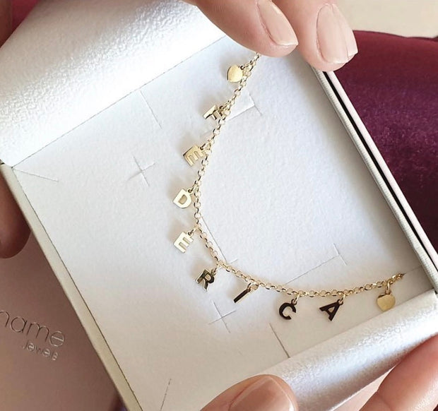 Collana oro 18 ct  con  lettere