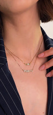 Collana argento 925 e lettere con zirconi