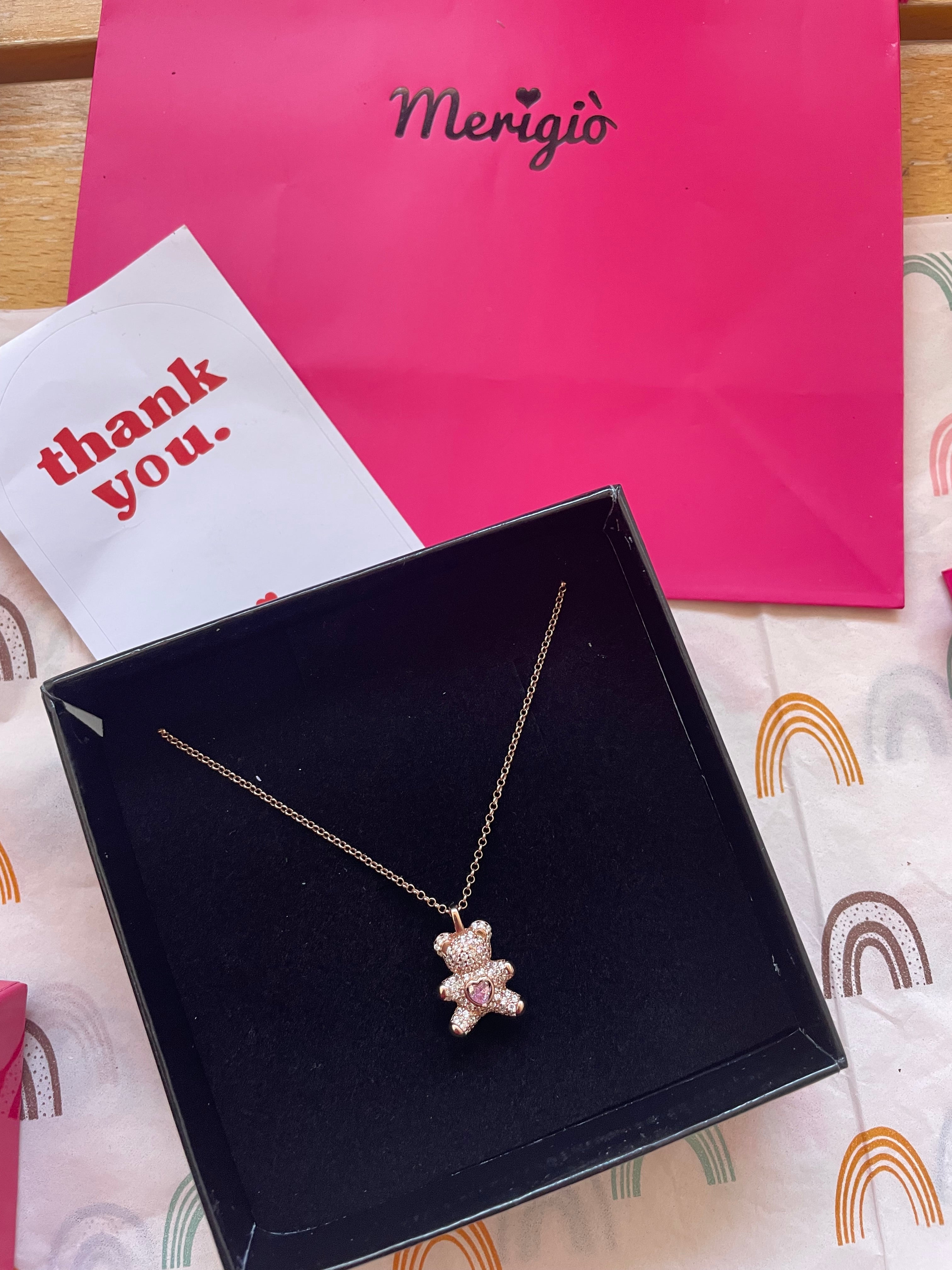 Collana piccolo Teddy con zirconi