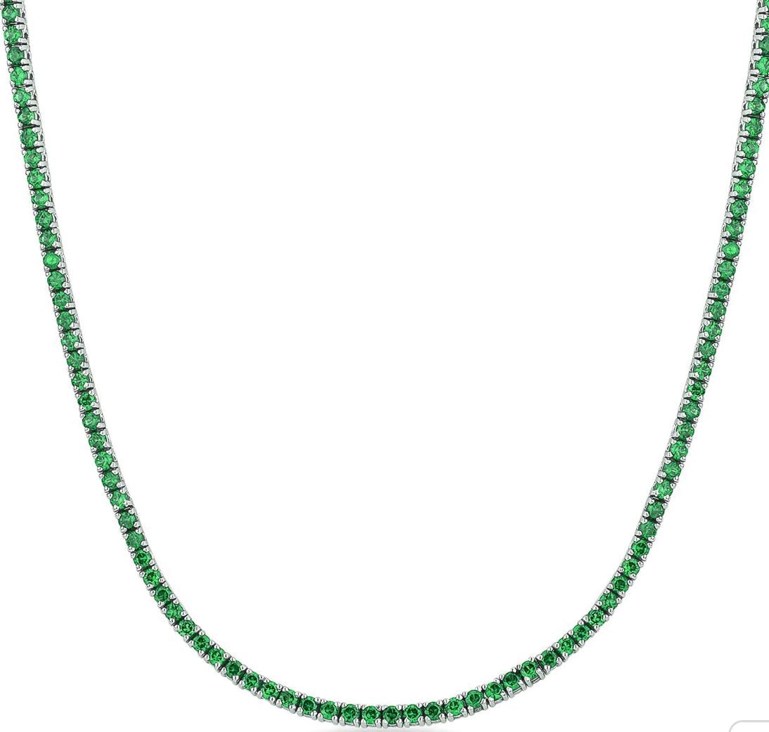 Collier tennis verde