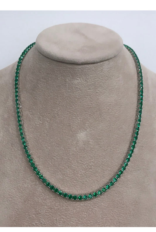 Collier tennis verde