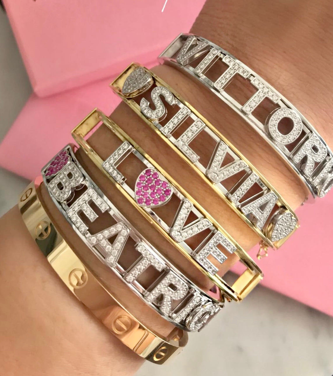 Bracciale manetta argento Namelove