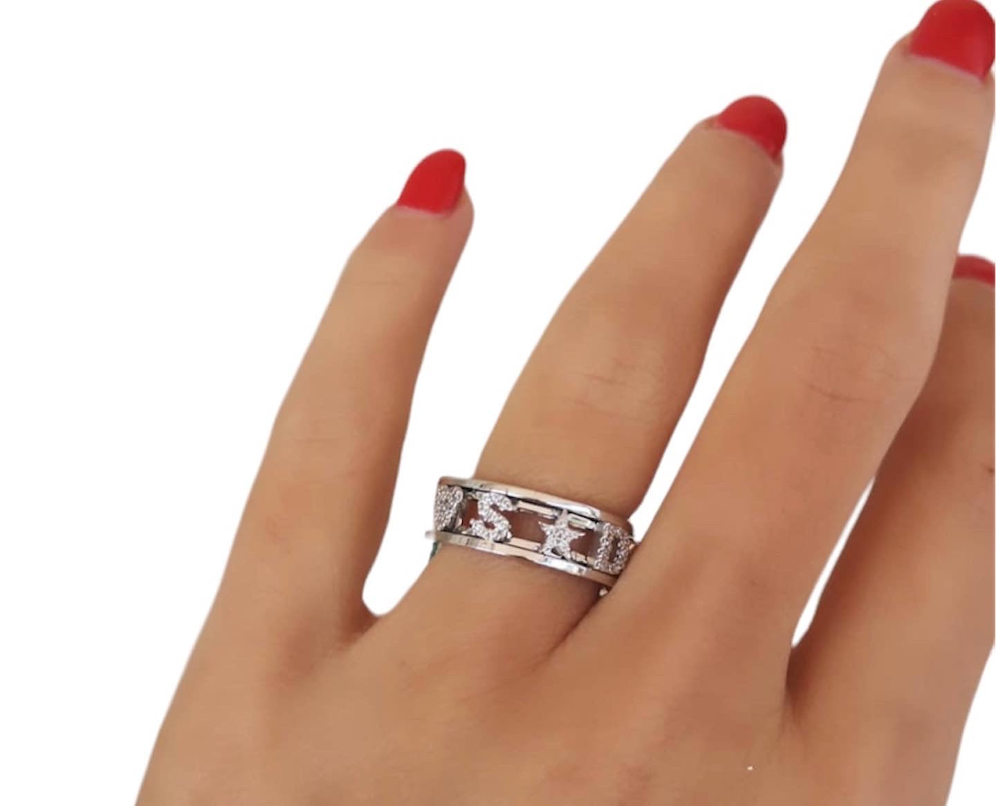 Anello con nome versione argento