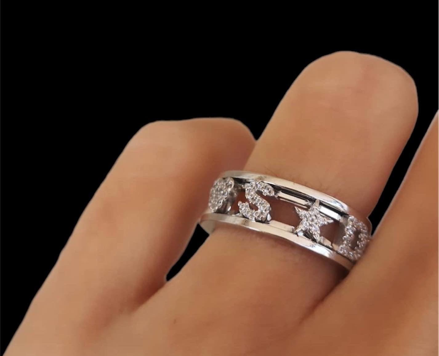 Anello con nome versione argento