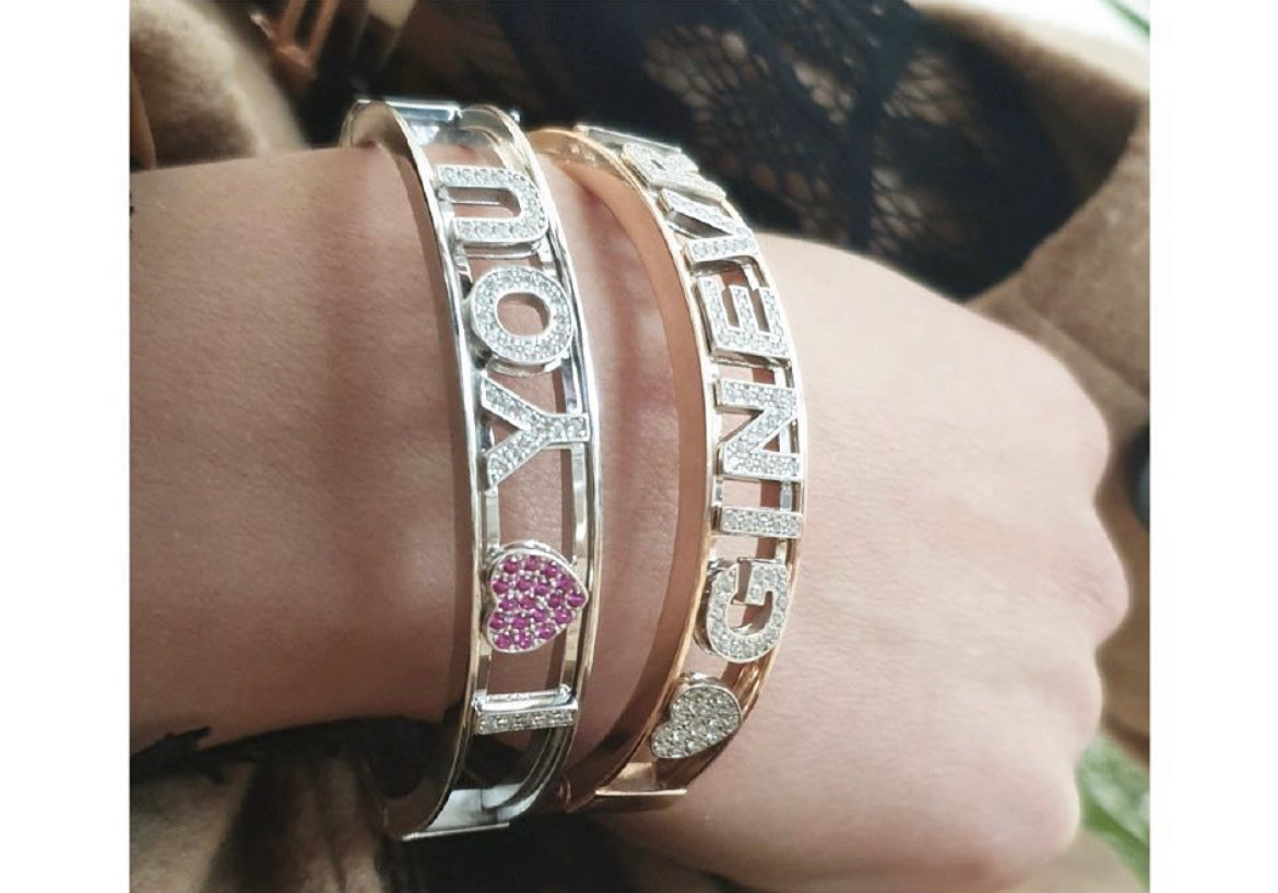 Bracciale manetta argento Namelove