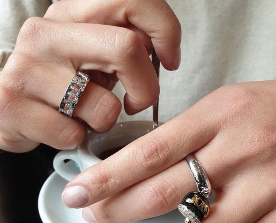 Anello con nome versione argento