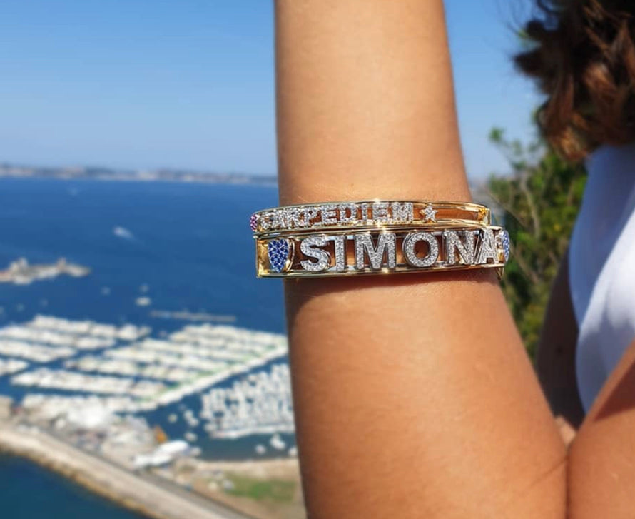 Bracciale manetta argento Namelove