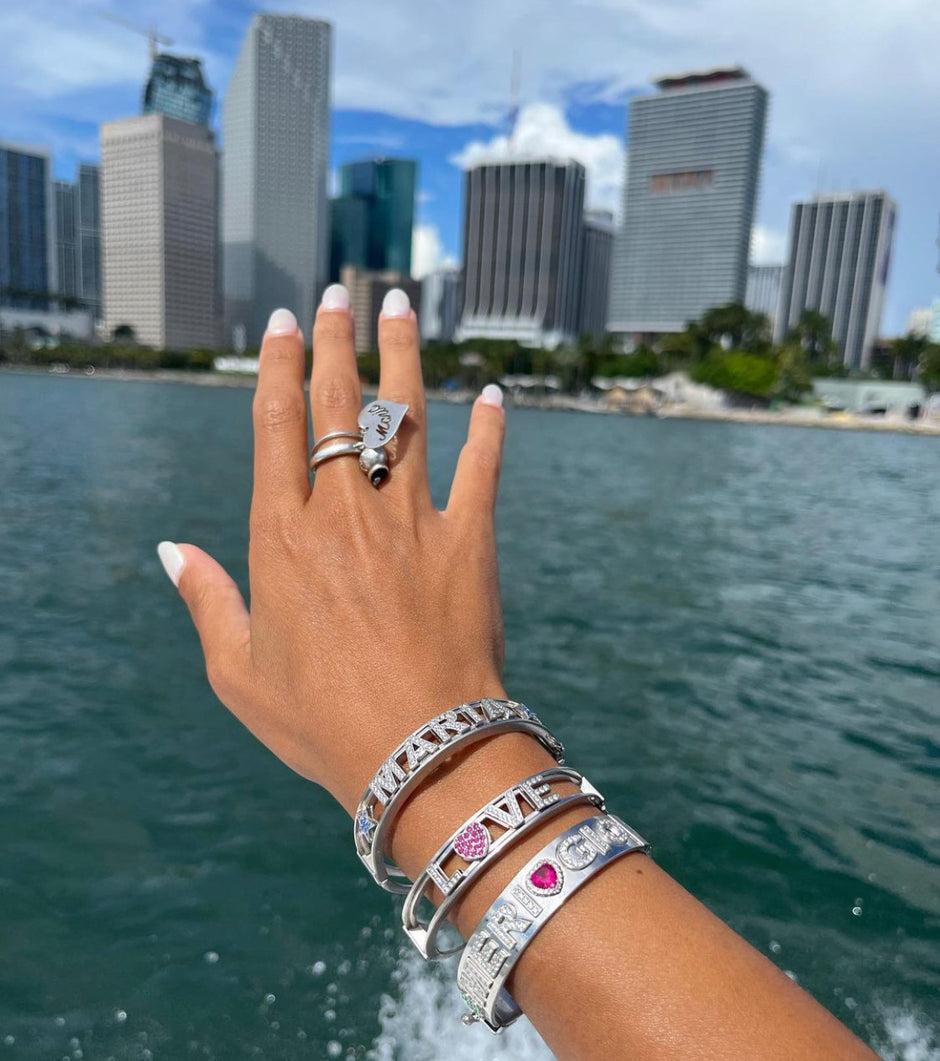 Bracciale manetta argento Namelove