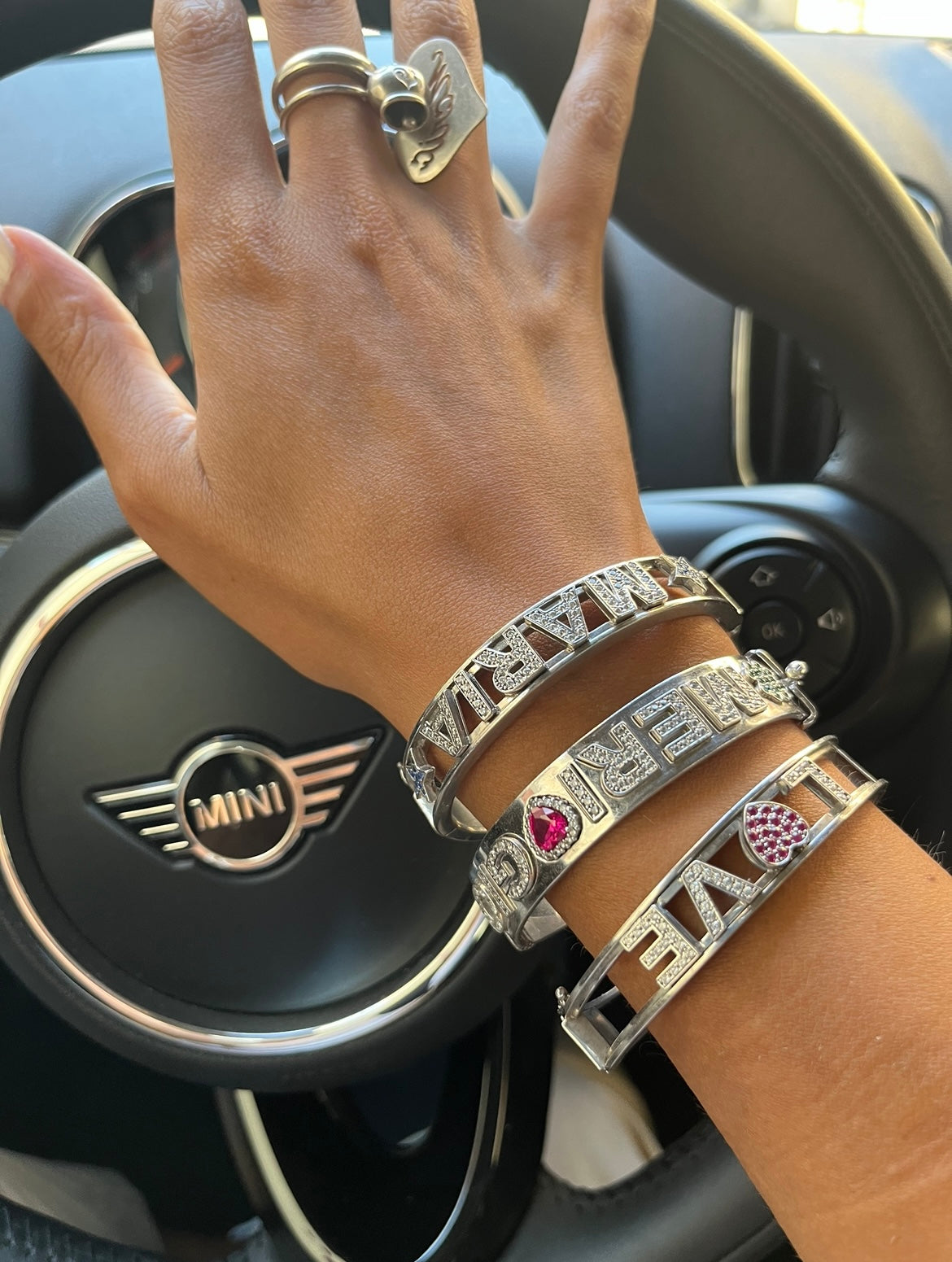 Bracciale manetta argento Namelove